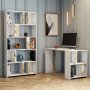 HANAH HOME Radni sto sa policom za knjige Lima White Marble - slika 1