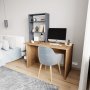 HANAH HOME Radni sto sa policom za knjige Aden Oak Anthracite - slika 3
