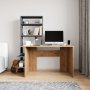 HANAH HOME Radni sto sa policom za knjige Aden Oak Anthracite - slika 1