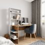 HANAH HOME Radni sto sa policom za knjige Aden Oak White - slika 2