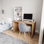 HANAH HOME Radni sto sa policom za knjige Aden Oak White - slika 3