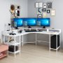 HANAH HOME Radni sto Power Raflı L White - slika 3