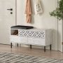 HANAH HOME Heaton Shoe Bench Ancient White - slika 2