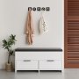 HANAH HOME Cove Shoe Bench White - slika 1