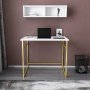 HANAH HOME Radni sto Hussum Gold White - slika 2