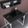 HANAH HOME Radni sto Hussum White Anthracite - slika 3