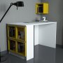HANAH HOME Radni sto Box White Yellow - slika 1