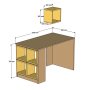 HANAH HOME Radni sto Box White Blue - slika 5