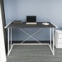 HANAH HOME Radni sto Adelaide White Anthracite - slika 2