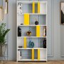 HANAH HOME Polica za knjige Lima White Yellow - slika 2
