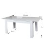 HANAH HOME Trpezarijski sto Oblo Shiny White - slika 4