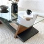 HANAH HOME Sto za dnevnu sobu Livello Black Chesnut - slika 4