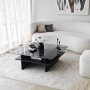 HANAH HOME Sto za dnevnu sobu Saga Square Black Fume - slika 1