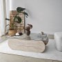 HANAH HOME Sto za dnevnu sobu Brise Travertine Transparent - slika 1