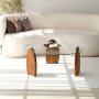 HANAH HOME Sto za dnevnu sobu Surf Chesnut Transparent - slika 1