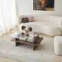 HANAH HOME Sto za dnevnu sobu Saga Rectangle Walnut Transparent - slika 3
