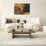 HANAH HOME Sto za dnevnu sobu Saga Rectangle Walnut Transparent - slika 5