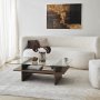 HANAH HOME Sto za dnevnu sobu Saga Rectangle Walnut Transparent - slika 1