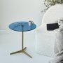 HANAH HOME Pomoćni stočić Solis 40 Gold Blue - slika 2