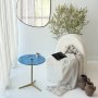 HANAH HOME Pomoćni stočić Solis 40 Gold Blue - slika 1