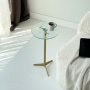 HANAH HOME Pomoćni stočić Solis 25 Gold Transparent - slika 2