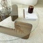 HANAH HOME Sto za dnevnu sobu Mia Walnut Transparent - slika 5