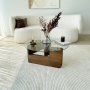 HANAH HOME Sto za dnevnu sobu Mia Walnut Transparent - slika 1