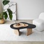 HANAH HOME Sto za dnevnu sobu Melted Black Sapphire Oak - slika 4