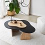 HANAH HOME Sto za dnevnu sobu Melted Black Sapphire Oak - slika 1