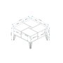 HANAH HOME Sto za dnevnu sobu Nirvana White Gold - slika 4