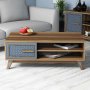 HANAH HOME Sto za dnevnu sobu Ayla Walnut Blue - slika 1