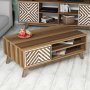 HANAH HOME Sto za dnevnu sobu Inci Walnut White - slika 3