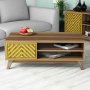 HANAH HOME Sto za dnevnu sobu Inci Walnut Yellow - slika 1