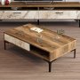 HANAH HOME Sto za dnevnu sobu Istanbul Walnut White Marble - slika 2