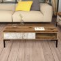 HANAH HOME Sto za dnevnu sobu Istanbul Walnut White Marble - slika 3