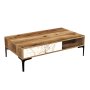 HANAH HOME Sto za dnevnu sobu Istanbul Walnut White Marble - slika 4