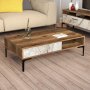 HANAH HOME Sto za dnevnu sobu Istanbul Walnut White Marble - slika 1
