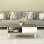 HANAH HOME Sto za dnevnu sobu Seul Walnut White - slika 2