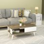 HANAH HOME Sto za dnevnu sobu Seul Walnut White - slika 1