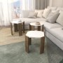 HANAH HOME Sto za dnevnu sobu Lori White Walnut - slika 3