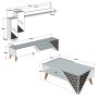 HANAH HOME Set za dnevnu sobu Beril Walnut - slika 4