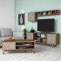 HANAH HOME Set za dnevnu sobu Inci Walnut White - slika 1