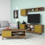 HANAH HOME Set za dnevnu sobu Inci Walnut Yellow - slika 1