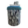HANAH HOME Tabure Jungle Scar Pouffe Black White - slika 1