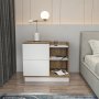 HANAH HOME Noćni stočić Rena White Walnut - slika 1