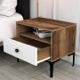 HANAH HOME Noćni stočić Lizbon 530 Walnut White - slika 3