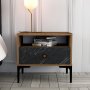 HANAH HOME Noćni stočić Lizbon 534 Walnut Black - slika 2