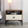 HANAH HOME Noćni stočić Lizbon 533 Walnut Cream - slika 2