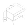 HANAH HOME Noćni stočić Lizbon 533 Walnut Cream - slika 5