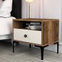 HANAH HOME Noćni stočić Lizbon 533 Walnut Cream - slika 1